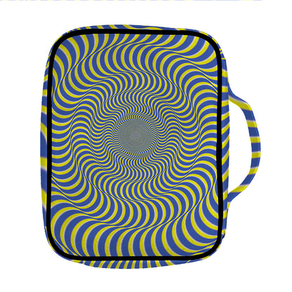 Blue And Yellow Illusory Motion Print Front Pocket Bible Bag