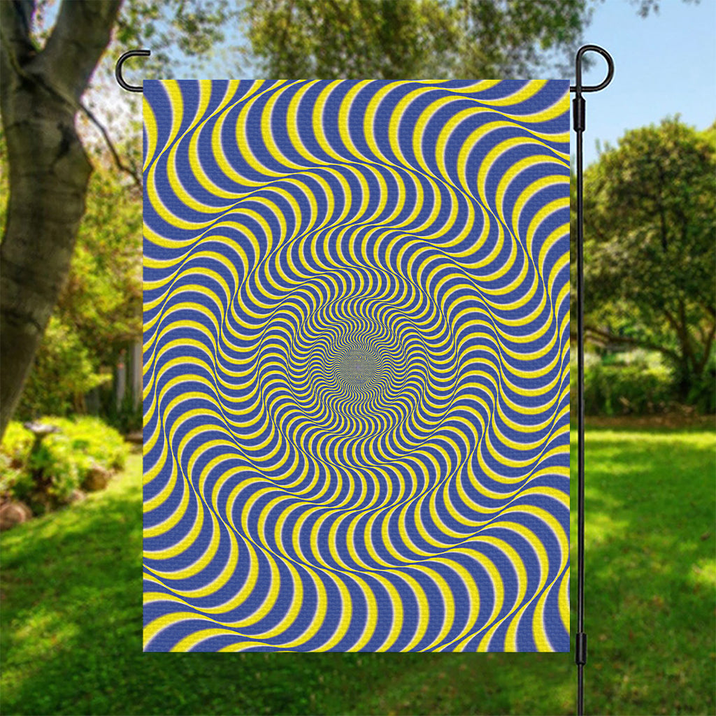 Blue And Yellow Illusory Motion Print Garden Flag