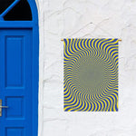 Blue And Yellow Illusory Motion Print Garden Flag