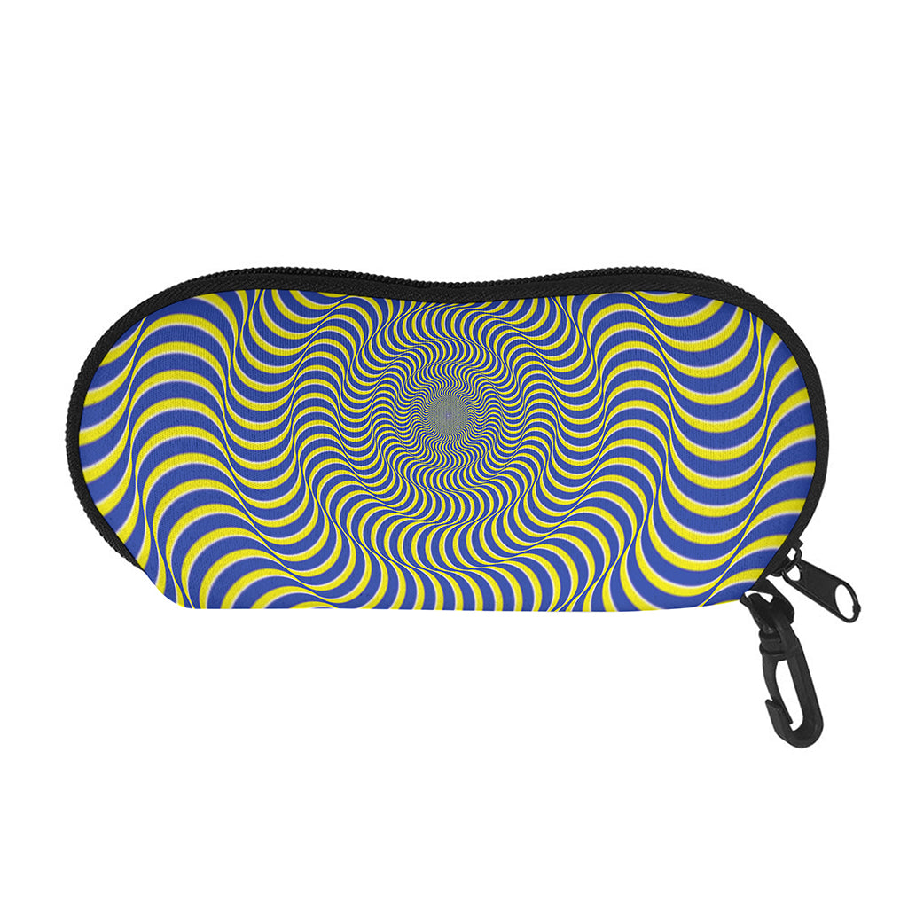 Blue And Yellow Illusory Motion Print Glasses Case