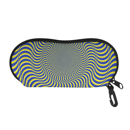 Blue And Yellow Illusory Motion Print Glasses Case