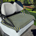 Blue And Yellow Illusory Motion Print Golf Cart Seat Cover