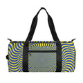 Blue And Yellow Illusory Motion Print Gym Bag