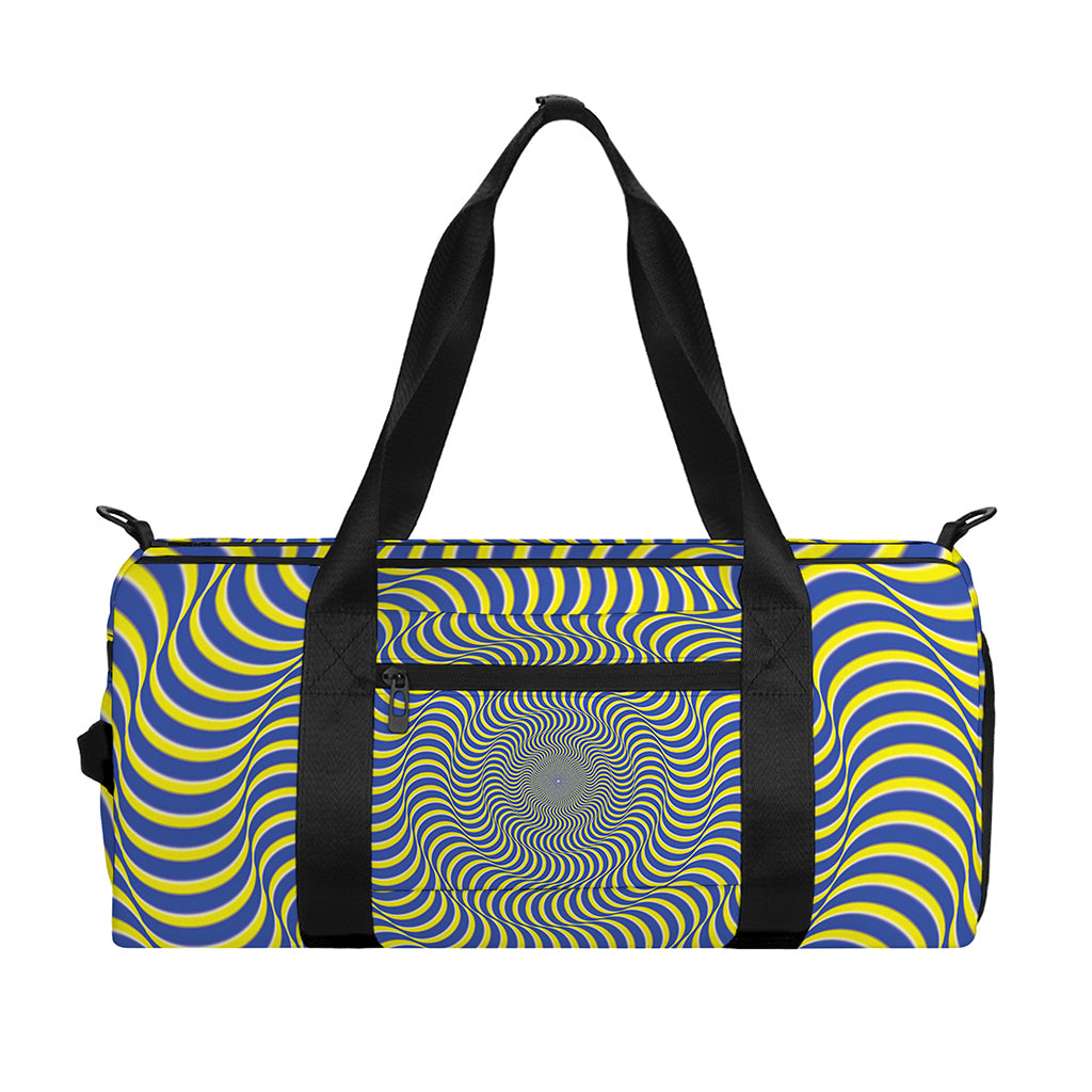 Blue And Yellow Illusory Motion Print Gym Bag