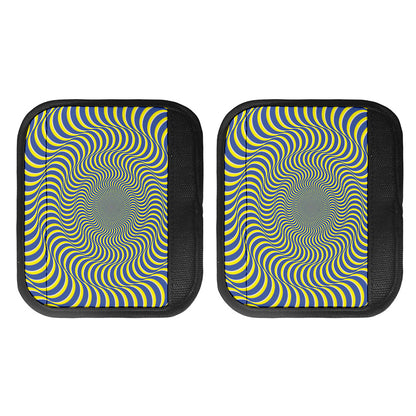 Blue And Yellow Illusory Motion Print Handle Covers