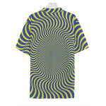 Blue And Yellow Illusory Motion Print Hawaiian Shirt