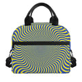 Blue And Yellow Illusory Motion Print Insulated Lunch Bag