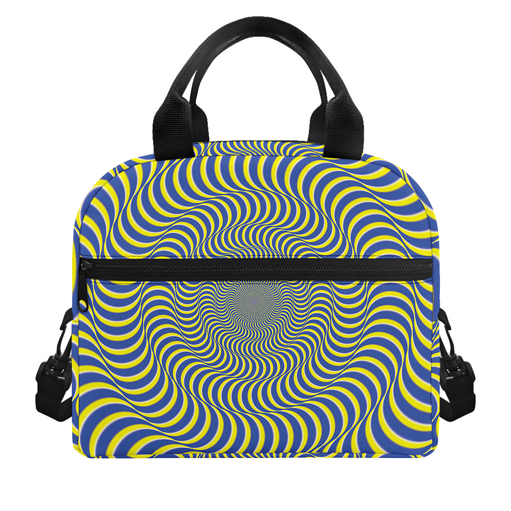 Blue And Yellow Illusory Motion Print Insulated Lunch Bag