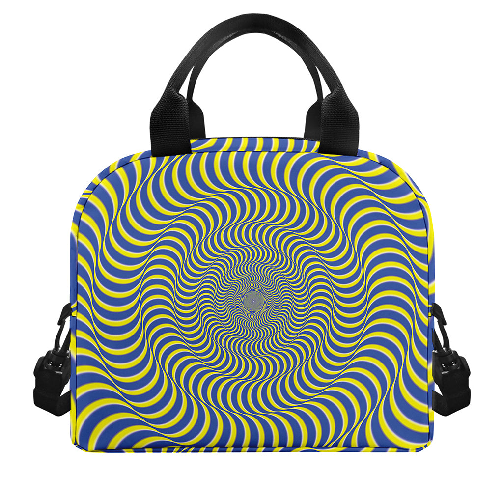 Blue And Yellow Illusory Motion Print Insulated Lunch Bag