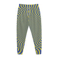 Blue And Yellow Illusory Motion Print Jogger Pants