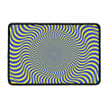 Blue And Yellow Illusory Motion Print Kitchen Mat