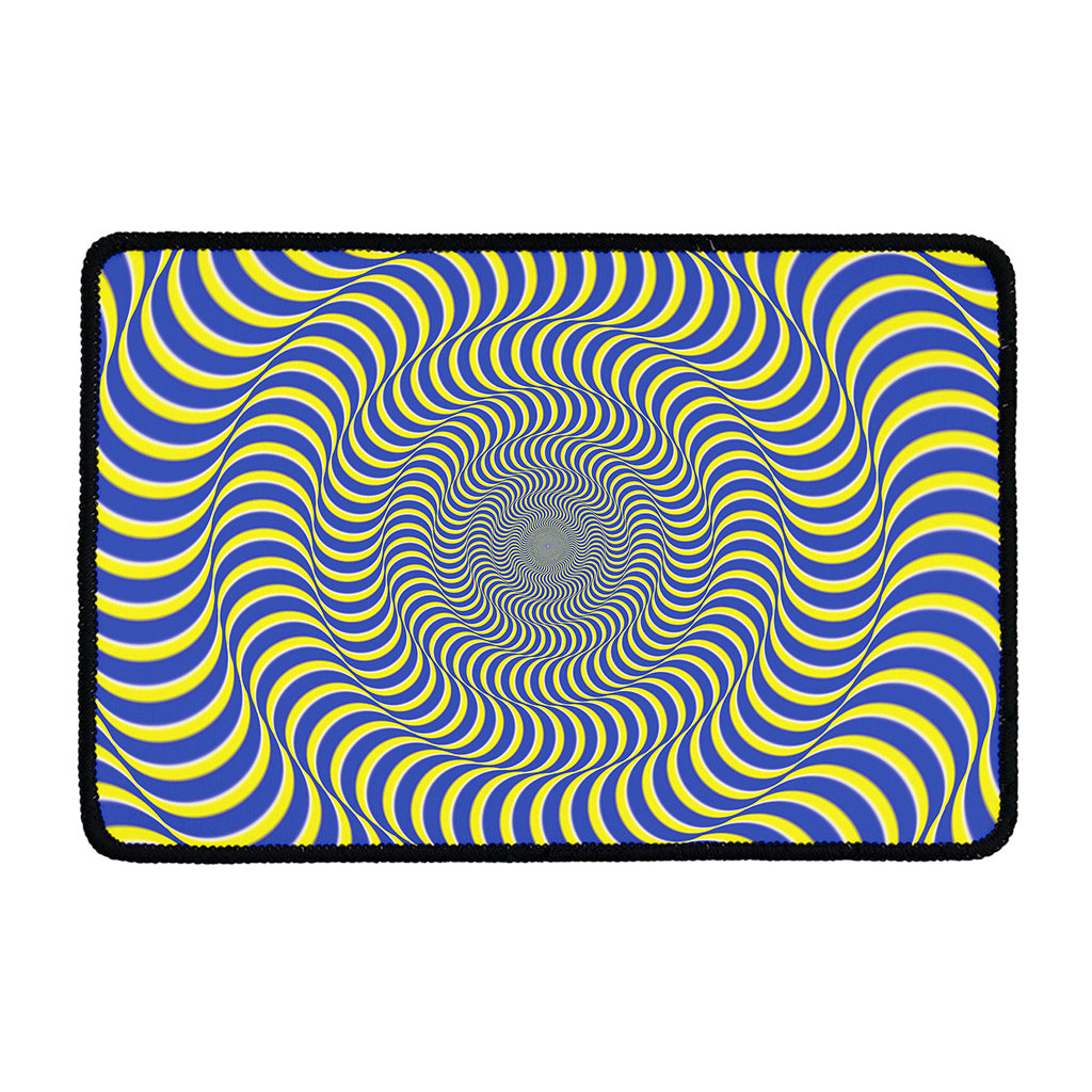 Blue And Yellow Illusory Motion Print Kitchen Mat