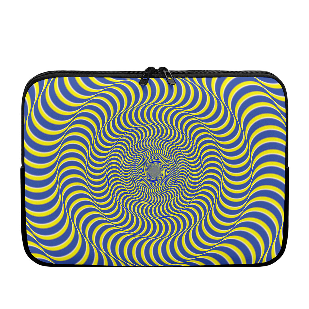 Blue And Yellow Illusory Motion Print Laptop Sleeve