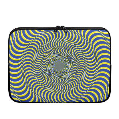 Blue And Yellow Illusory Motion Print Laptop Sleeve