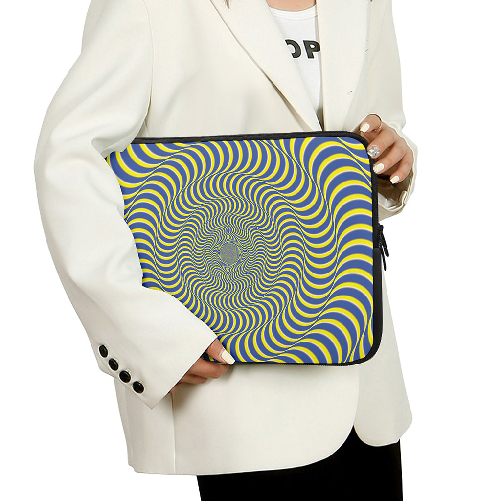 Blue And Yellow Illusory Motion Print Laptop Sleeve