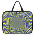 Blue And Yellow Illusory Motion Print Laptop Sleeve With Handle