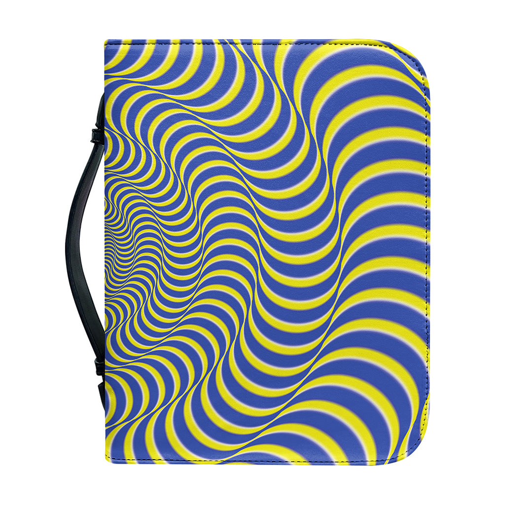 Blue And Yellow Illusory Motion Print Leather Bible Cover