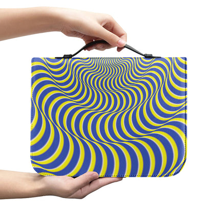 Blue And Yellow Illusory Motion Print Leather Bible Cover