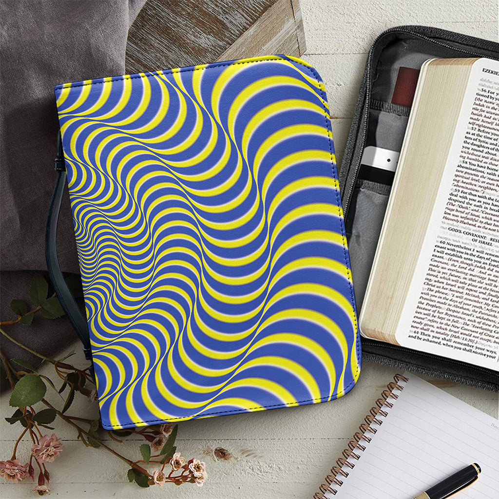 Blue And Yellow Illusory Motion Print Leather Bible Cover