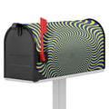 Blue And Yellow Illusory Motion Print Mailbox Cover