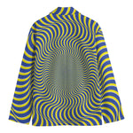 Blue And Yellow Illusory Motion Print Men's Blazer