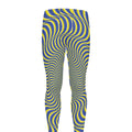 Blue And Yellow Illusory Motion Print Men's Leggings