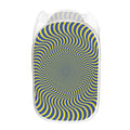 Blue And Yellow Illusory Motion Print Mesh Laundry Hamper