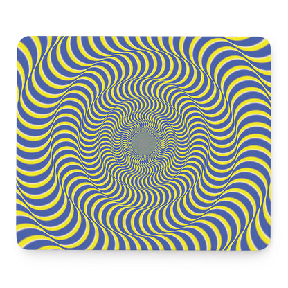 Blue And Yellow Illusory Motion Print Mouse Pad