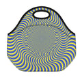 Blue And Yellow Illusory Motion Print Neoprene Lunch Bag