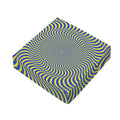 Blue And Yellow Illusory Motion Print Outdoor Seat Cushion Cover