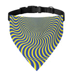 Blue And Yellow Illusory Motion Print Over The Collar Dog Bandana