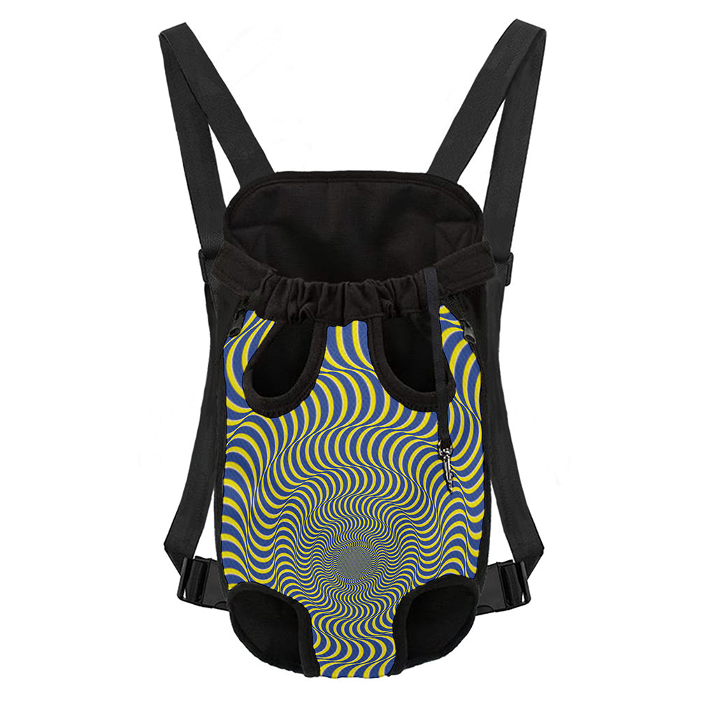 Blue And Yellow Illusory Motion Print Pet Carrier Backpack