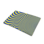 Blue And Yellow Illusory Motion Print Pet Cooling Mat Cover