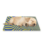 Blue And Yellow Illusory Motion Print Pet Cooling Mat Cover