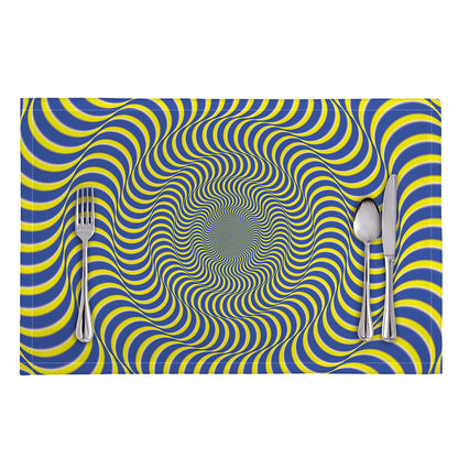 Blue And Yellow Illusory Motion Print Placemat