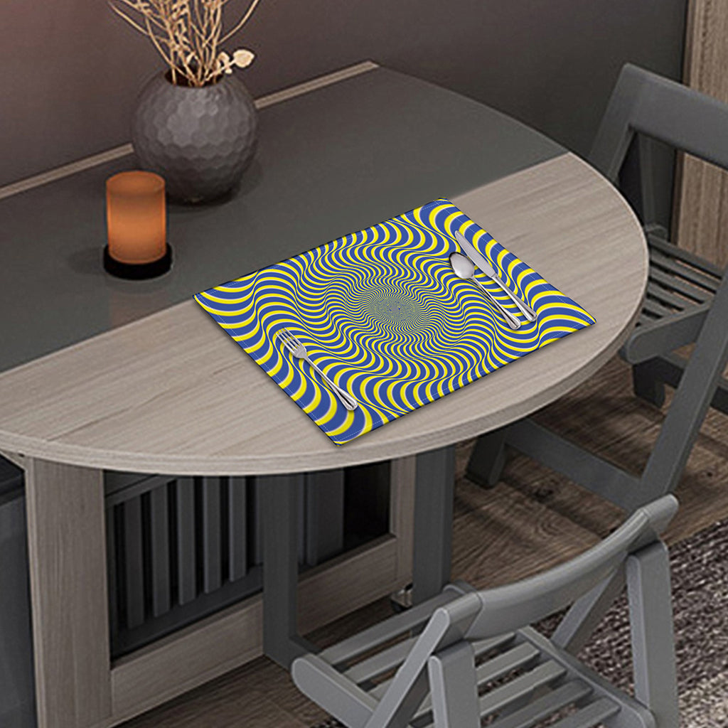 Blue And Yellow Illusory Motion Print Placemat