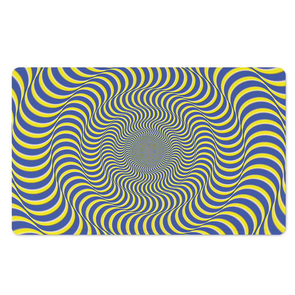 Blue And Yellow Illusory Motion Print Polyester Doormat
