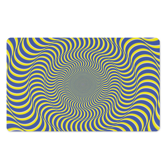 Blue And Yellow Illusory Motion Print Polyester Doormat