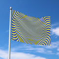 Blue And Yellow Illusory Motion Print Polyester Flag
