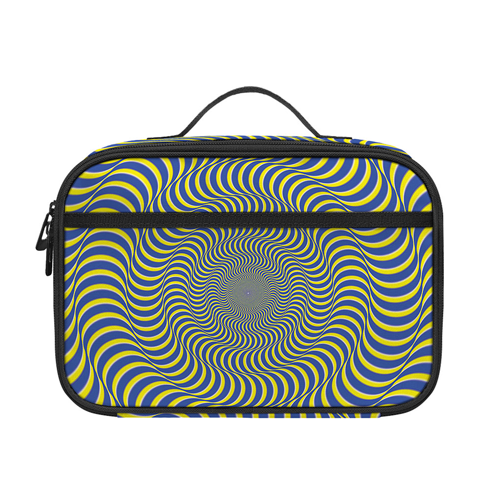 Blue And Yellow Illusory Motion Print Portable Lunch Bag