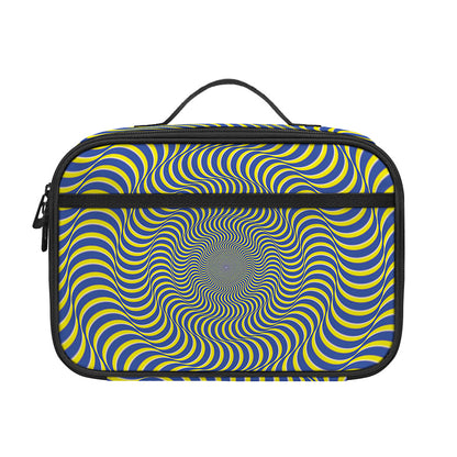 Blue And Yellow Illusory Motion Print Portable Lunch Bag