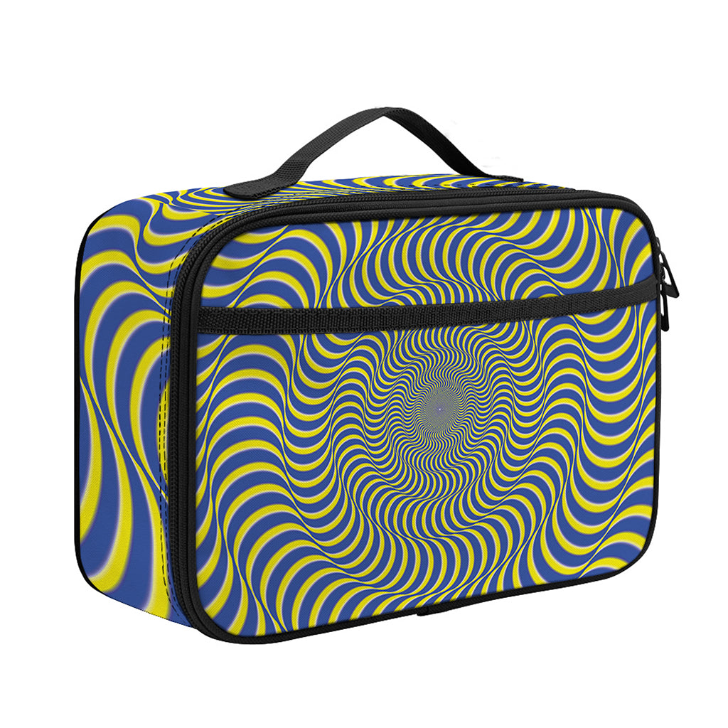 Blue And Yellow Illusory Motion Print Portable Lunch Bag
