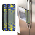 Blue And Yellow Illusory Motion Print Refrigerator Handle Covers