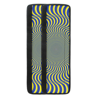 Blue And Yellow Illusory Motion Print Refrigerator Handle Covers