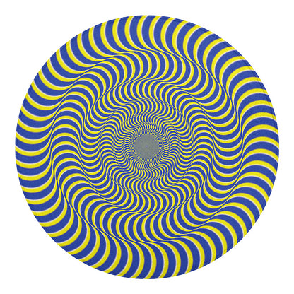 Blue And Yellow Illusory Motion Print Round Blanket