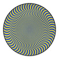 Blue And Yellow Illusory Motion Print Round Floor Mat