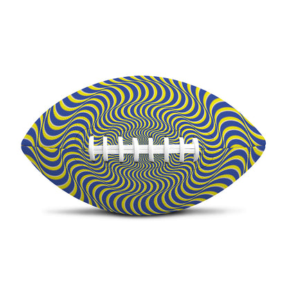 Blue And Yellow Illusory Motion Print Rugby Ball