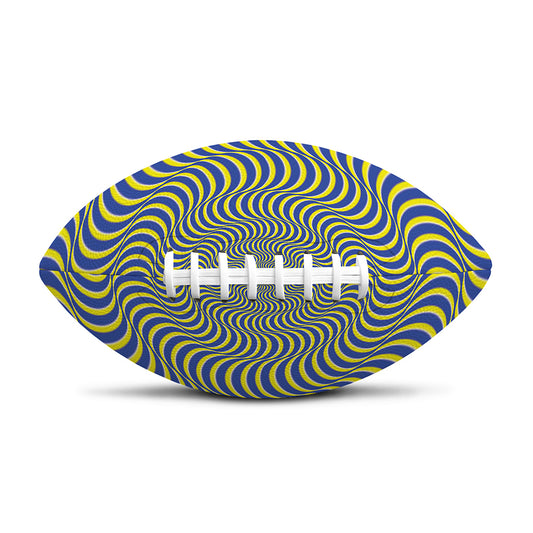 Blue And Yellow Illusory Motion Print Rugby Ball
