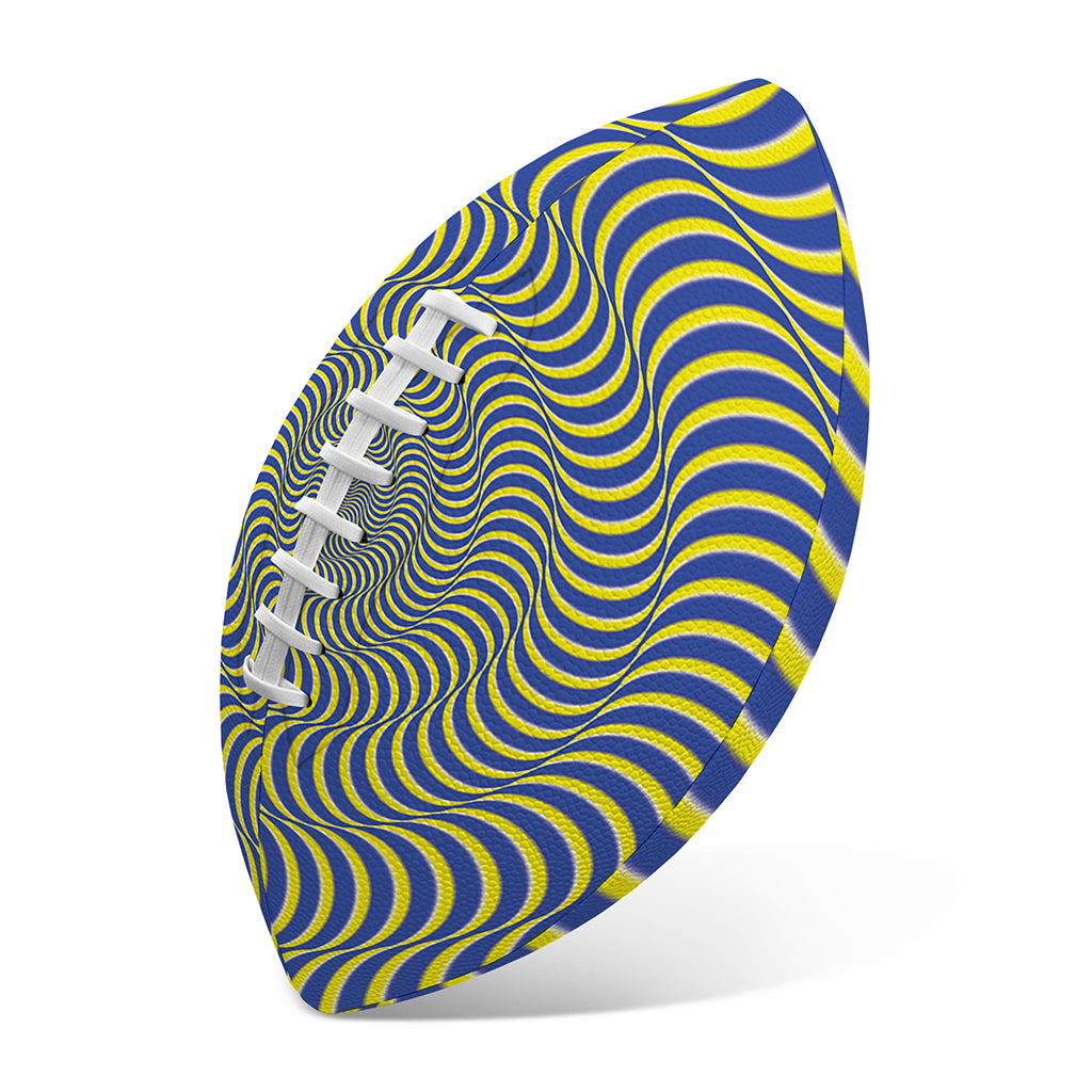 Blue And Yellow Illusory Motion Print Rugby Ball