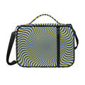 Blue And Yellow Illusory Motion Print Shoulder Strap Bible Bag